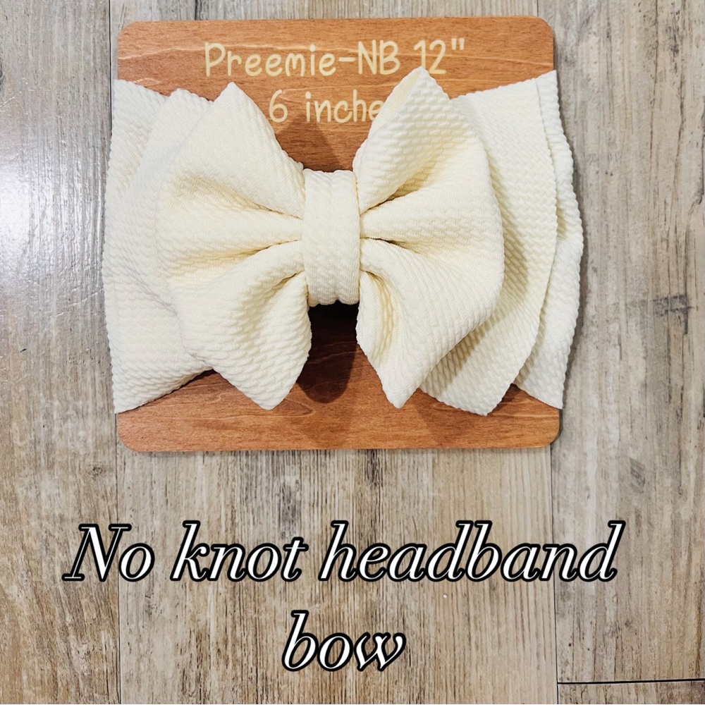 Cream No Knot Headband Bow